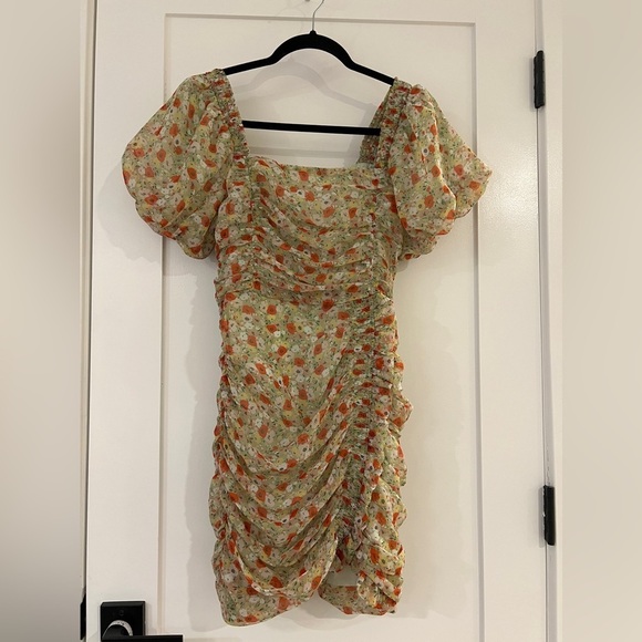 ASTR the label Women's Ruched Mini Party Dress, Light Green Size Small - Picture 2 of 11